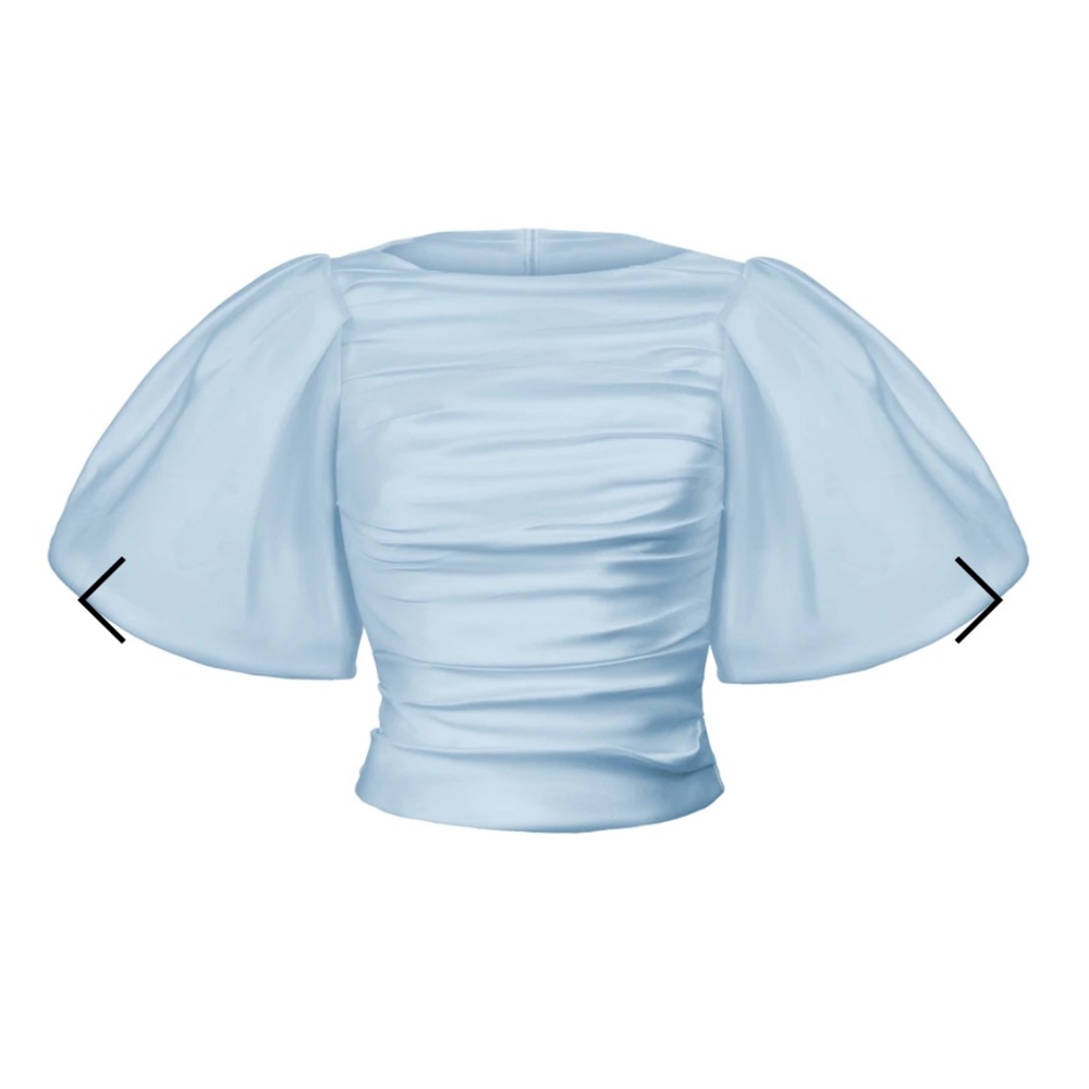 Rozie Corsets: PUFF SLEEVE DRAPED SILK TOP